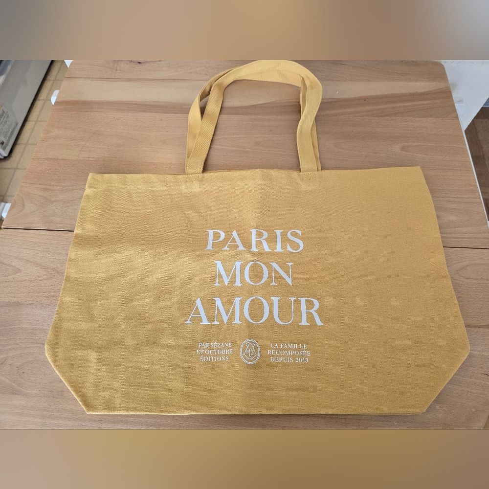 Sezane Paris Mon Amour Yellow Tote Bag